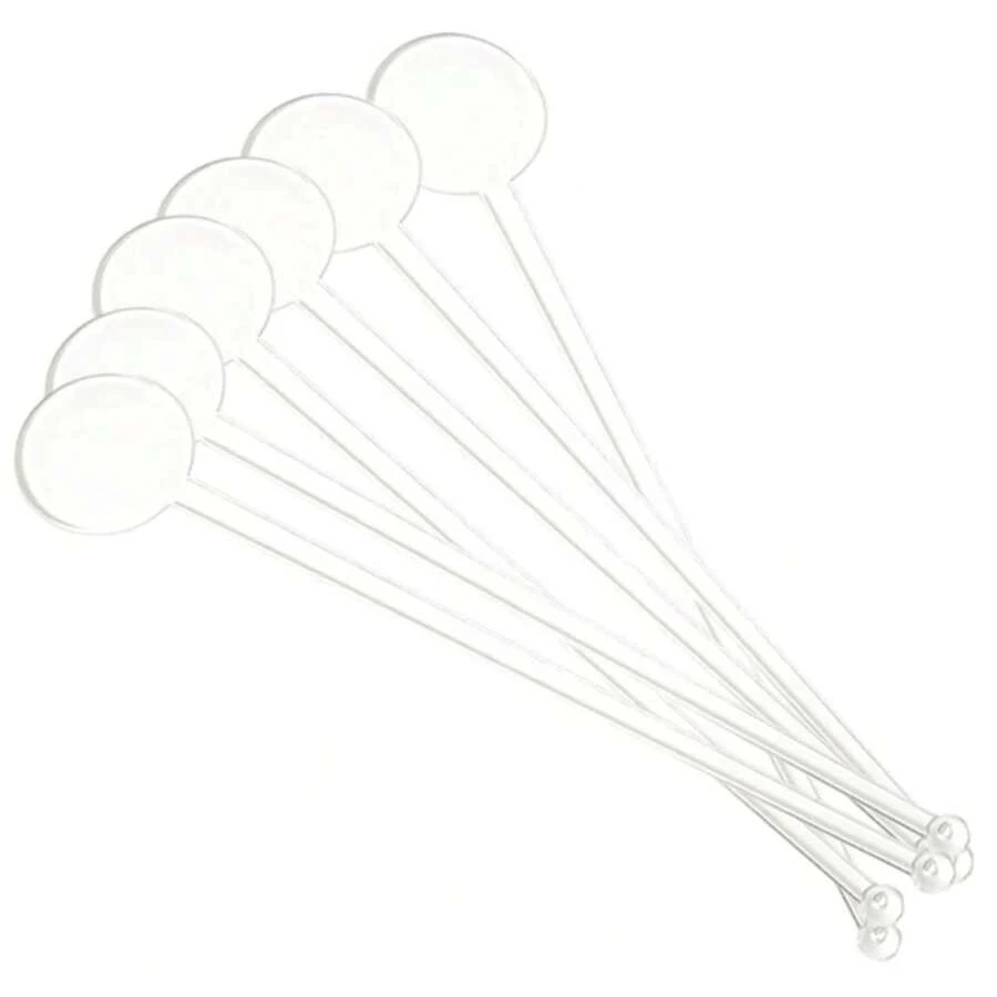 100PCS Mezcladores de Plástico Transparente para Cócteles, Café y Bebidas