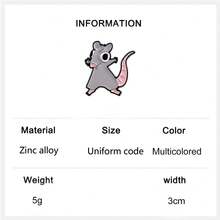 QIHOO 1-Piece Funny Enamel Pin Set: Opossum With "I Cannot 'Live Laugh Love' In These Conditions" Quote & Cartoon Mouse Badge For Backpacks/Clothes - Multicolor - View 7