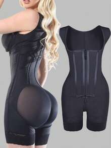 Women Colombian Shapewear,Faja Body Shaper Short ,Tummy Control Body Shaper, Zipper Closure, Bust-Open, Butt Lifting Shapewear Bottoms, Enhancer High Compression Full Body Shaper Underwear,Thigh Slimming Bodysuit Lingerie-Suitable For Valentine Outfits For Women,Prom Dress,Date Night,Formal Gowns For Women Evening Elegant - màu đen - Xem 2