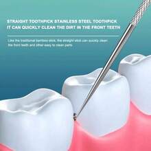 Juego de palillos de dientes de metal, cepillo interdental para limpieza de dientes y sarro​Removedor de hilo dental reutilizable, palillo dental, cuidado de higiene oral - 1 - Ver 4