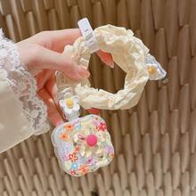 Juego de cubiertas protectoras con flores de verano en 3D compatibles con el cargador de 40W y el cable de carga de Apple - Champán - Ver 1