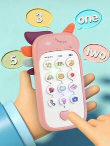 Battery Operated (Battery Not Included) Colorful Light-Up Button Music Learning Portable Pony Theme Toy Phone, Creative Design Durable Plastic Fun Gift For Kids - Multicolor - View 3