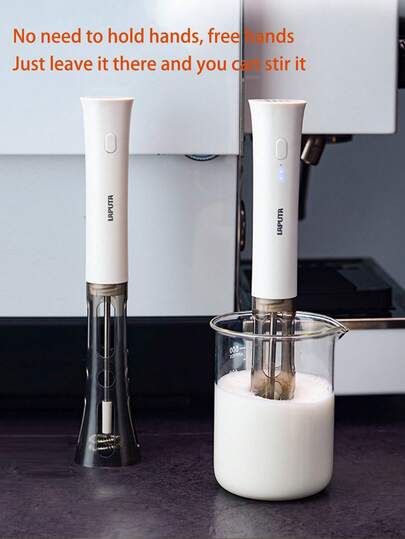 1 pezzo Montalatte elettrico, Montacaricatore di latte manuale, Montatore di latte automatico per caffè e latte art, Montacaricatore elettrico ricaricabile senza fili, Adatto per uso in cucina e all'aperto, Ottimo regalo per San Valentino e la Festa della Mamma