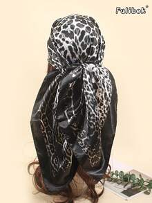 1条90厘米印花真丝围巾/头巾，女士时尚配饰，适合海滩、度假和日常生活，为您的造型增添亮点。 - 彩色 - 查看 5