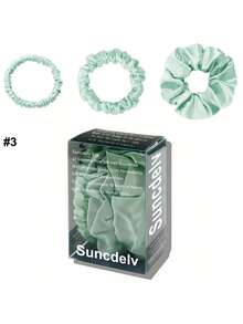 3件套100%纯真丝发圈套装，优雅简约风格，22姆米厚度，纯色发绳，高品质发圈，包含1厘米/2厘米/3厘米三种宽度，是节日礼物、马尾辫发圈、发绳、橡皮筋发圈的最佳选择。 - 彩色 - 查看 15