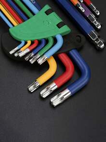 L型扳手套装，彩色公制/英制扳手，L型扳手尺寸，六角扳手套装，扳手工具套装，便携式，男士适用 - 彩色 - 查看 7