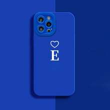 Phone Case - (With A White Hollow Heart Above The Letter E) English Title: E,Suitable For IPhone17 Air - Blue - View 5
