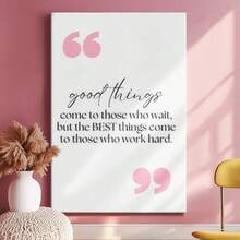 1pc Pink Valentine Decor, Galentine Gift, Pray Wooden Framed Wall Art, Wrapped Canvas Vintage Prints Poster, Motivational Quote, Text Design, Simple Background - Minimalist, Minimalist, Modern, Contemporary Style, Perfect Gift Decor, Wall Art for Living Room Bedroom Office, Hanging Hardware Included - Wrapped Framed Canvas, Vertical - Lienzo enmarcado - Ver 4