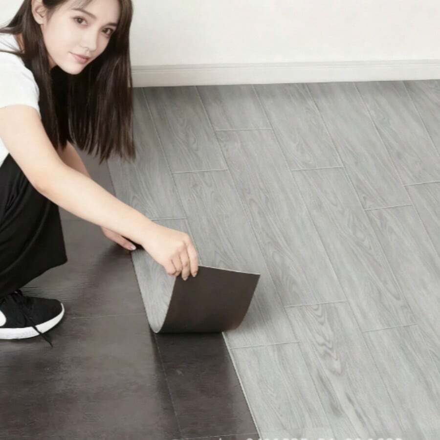 20pcs/Set 40cm X 15cm PVC Wood Grain Effect Floor Tiles, Self-Adhesive Vinyl Floor Planks, Wall Panels, Floor Stickers Suitable For Kitchen, Bedroom, Living Room, Office