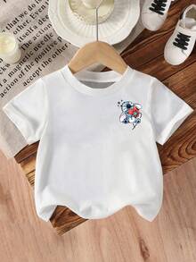 Disney Girls' T-Shirt, Creative Stitch Alphabet Heart Cartoon Double-Sided Print, Summer Girls' Cotton Crew Neck Short Sleeve, Suitable For Everyday Wear, Holidays, Outdoor Activities, And As A Gift For Children. - trắng - Xem 4