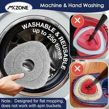 Spin Flat Mop Pad Replacement Compatible With O Cedar Mop Head Replace Flat Triangle Mop, Wet Damp Dry Sweeping Pads Washable, Microfiber, 4 Mopping Pads And 1 Mop Base - 白色 - 查看 4