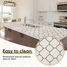 TendenciaRollo De Plástico Protector Para Cajones/estantes De CocinaCalidad premium - Cuadrifolio dorado - Ver 5