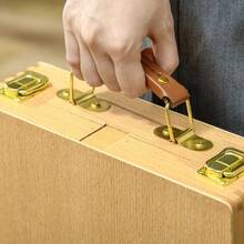 Table Easel, Angle-Adjustable, Foldable, Suitcase-Style Easel With Handle And Storage Compartment, Made Of Wood, For Painting And Drawing. - Brown - View 5