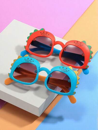 2pcs Cute Dinosaur Shaped Costume Glasses, Suitable For Parties, Performances And Photo Shoots
