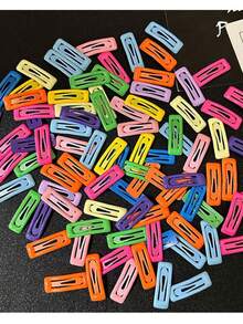 مجموعة من 30 مقطع شعر مربع ملون كالحلوى بطبعة آيس كريم LB للبنات، بألوان مختلفة للمدببات والشعر، للكريسماس - متعدد الألوان - مشاهدة 6