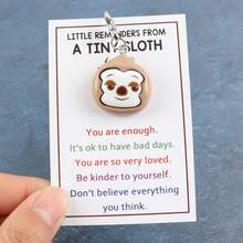 鼓舞人心的正能量树懒礼物，送给女性——小小的提醒，传递情感上的鼓励和支持。这款可爱的小树懒钥匙扣礼物，适合送给家人、朋友、同事、学生，作为毕业、婚礼、生日、母亲节、父亲节等场合的礼物。 - 彩色 - 查看 1