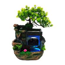 CNCEST Tabletop Waterfall Fountain, 11.81 Inch Rockery Ornament With Color-Changing LED Light, Water Fountain Humidifier Ornament For Living Rooms, Offices, Study Rooms Decoration - 美規A型插(110-127V) - 查看 8