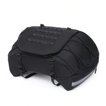 Motorcycle Travel Luggage Bag: Windproof And Rainproof Trunk Rack Bag, Black, Universal Motorcycle Tail Bag, Reflective Strip Design, Motorcycle Tail Bag Accessories, 22-34L Expandable Motorcycle Rear Seat Bag, With Waterproof Rain Cover, Outdoor Sports Motorcycle Luggage Storage Backpack Handbag, With Shoulder Strap, Pockets And Elastic Cord, Black Sports Bag, Suitable For Sports, Fitness, Exercise, Large Capacity Travel Bag - Multicolor - View 4