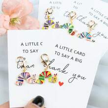 Tarjeta de agradecimiento, llavero colorido y adorable, tarjeta postal pequeña para el Día del Maestro, aprecio a los empleados, aliento y bendición para amigos cercanos - Azul cielo - Ver 3