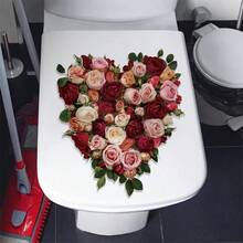 BRUP 1pc Heart Toilet Lid Stickers Self - Adhesive Bathroom Shower Toilet Decor Easy Peel & Stick For Home Rental Bedroom Valentine's Day - Multicolor - View 11