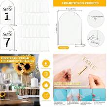 30 juegos de Letrero de mesa de acrlico transparente con soporte,Nmeros de mesa acrlico de arco,Soporte Acrlico Para Letreros,Tarjetas de Lugar para mesa para bodas,reuniones,eventos, restaurantes - como se muestra en la figura - Ver 1