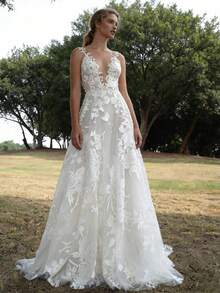 Dress Lace Wedding Dress Sexy White Suspender Bridesmaid Maxi Dress Valentine Outfits For Women Vestidos Elegantes De Mujer - 白色 - 查看 2