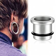 2pcs Round 0.5 Interval Ear Plugs Tunnels Expander Gauges Stainless Steel Ears Stretcher Earrings Body Piercing Jewelry Women Men - 1596 - View 1