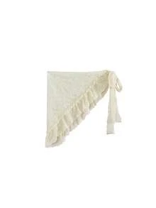 Khăn choàng eo bằng lưới jacquard họa tiết ren, váy lót, khăn tam giác, chân váy - Màu be - Xem 5