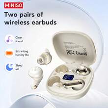 MINISO MS108 AI Smart Earbuds | Translation + Noise Cancellation + Sharing 3-In-1, Buy 1 Get 2, 134 Languages Real-Time Translation, Dual Mic Noise Cancellation High-Definition Calls - Black - View 5