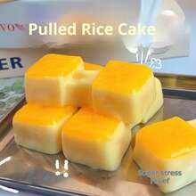 1个硅胶质感弹力米饼软萌玩具 - 方便收纳于粘袋中，逼真食物造型，成人减压解压玩具 - 彩色 - 查看 8