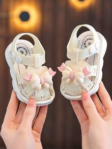 Toddler Sandals, Non-Slip Soft Bottom Bowknot Closed Toe Sandals For Baby Boys And Girls 0-3 Years Old - Beige - View 3