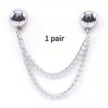 2pcs Adjustable Magnetic Pant Clips And Cuff Buttons - Durable Alloy Material, Detachable Hem Clips For Pants And T-Shirts, Seamless Fixing Accessory, Waist Belt Tightener