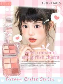 GOGO TALES 甜美粉色柔雾眼影盘芭蕾舞系列，哑光大地色系搭配细腻珠光高光，迷你旅行装，适合日常淡妆及新手使用，GOGOTALES - #G05 Round dance melody - 查看 7