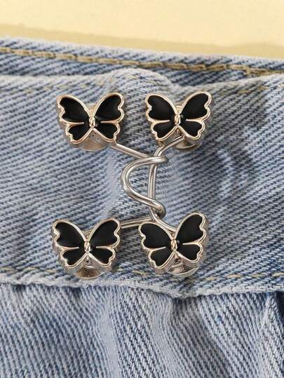 2 Sets Women's Metal Butterfly Waist Belt, Adjustable Waist Cincher For Dresses & Pants, Suitable For Casual Daily Wear, Holiday Gift