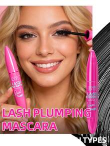 USHAS Black Mascara, Long-Lasting Waterproof, Lasting Makeup Effect, 360-Degree Spiral Brush, Volumizing & Lengthening Curled Lashes, Creates Natural Volumized Eye Makeup, Suitable For All Skin Types