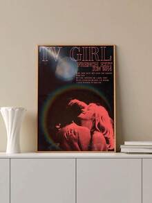 1pc Frameless TV Girl Poster - Retro Independent Style Wall Art Print, Pink & Blue Aesthetic Music Decor, Dreamy Girl Bedroom Poster, Vaporwave Room Decor - Multicolor - View 14