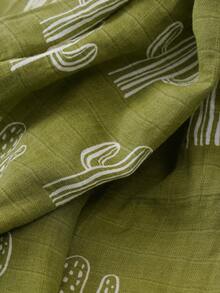 1件仙人掌图案竹棉婴儿襁褓毯 - 彩色 - 查看 3