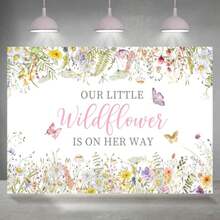 Baby In Bloom Tapestry, Spring Wildflower Baby Shower Backdrop, Perfect For Home Or Outdoor Spaces, Easy To Hang & Maintain, Indoor/Outdoor Party & Room Decoration, Hanging For Bedroom, Living Room, Dorm Decor - màu3 - Xem 1