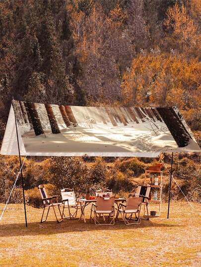 قطعة واحدة من مظلة حديقة خارجية سميكة مقاومة للماء ذات طراز بوهيمي أخضر ممتزج، للاستخدام في الحديقة والشاطئ والفناء الخارجي، تأتي مع الحبال (باستثناء الإطارات)