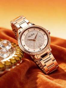 精工女士石英表，镶钻，休闲简约，夏季款，水晶玻璃表盘，50米防水，时尚款 AH7W20X1/AH7W27X1/AH7W29X1/AH7W31X1 - 銀色 - 查看 4