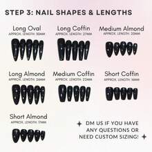 Black Stiletto Press-On Nails - Silver Swirl & Purple Gem 2026 Newest Handmade Removable | Edgy Unique Fashion Statement Nails - Black - View 4