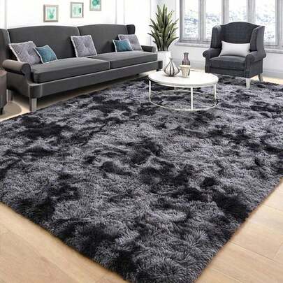 1 pieza Alfombra de lujo de pelo largo y esponjoso - Rectangular, de poliéster tipo shaggy, sin desprendimiento, con espuma gruesa mejorada, solo limpieza en seco, con vibra navideña de pelo largo, apta para sala de estar, dormitorio, debajo de la mesa de centro, sala de juegos - Tela suave y amigable con la piel