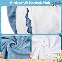 68-Inch Shark Blanket(About 175cm), Family Parent-Child Shark Pajamas, Fun Shark, Shark-Themed Pajamas For Men And Women, Novelty Animal Pajamas, Christmas And Halloween Gifts, Ultra-Soft Shark Pajamas, Suitable For Both Men And Women - 藍白色 - 查看 7