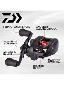 ABS Garcia BMAX3 Fishing Reel, Ambidextrous, Gear Ratio 7.3, Max Drag 8kg, Metal & Plastic Material, 5 Bearings. Assorted Styles Randomly Provided