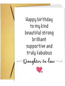 1pc, Daughter In Law Birthday Card With Envelope, Amazing Daughter-In-Law Gift, Birthday Card Daughter-In-Law, Funny Daughter-In-Law Card, Card For Daughter-In-Law Birthday - Multicolor - View 3
