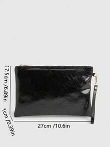 Fashionable Versatile Commuter Cracked Pattern Clutch - Black - View 3