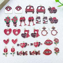 30个合金珐琅情人节粉红色红色系列吊坠，可用于制作DIY耳环、手链、项链等饰品，款式多样。 - 情人節 - 查看 12