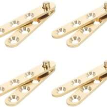 Lurrose 4 Piezas Bisagra Pivotante de Puerta Cobre, Bisagra Invisible Oculta, Bisagrasss de Piso para Puertas Pesadas Hierro Vidrio Madera, Accesorios de Herrajes  Estabilidad - como se muestra en la figura - Ver 3