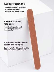 50/100片装指甲锉，实木指甲锉，双面180/180目砂纸，薄型砂纸条，适用于修甲、卸甲、抛光，木质锉条，适用于商业和家庭用途 - 彩色 - 查看 2