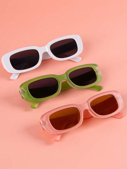 1 par de gafas cuadradas con montura delgada personalizadas, de estilo lindo y moderno Y2K para niños